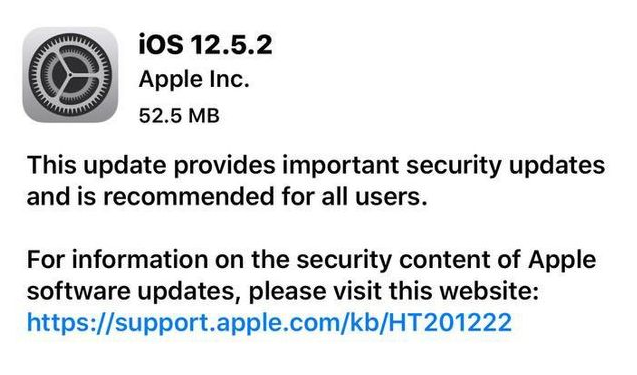 保亭苹果手机维修分享iOS12.5.2发布，建议所有老苹果用户安装 